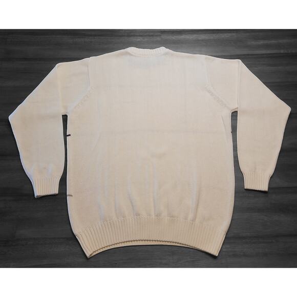 🧶 VTG Luxury Oscar de la Renta Sweater – Mens L – Plaid Cable Knit –Grandpacore - Picture 4 of 7